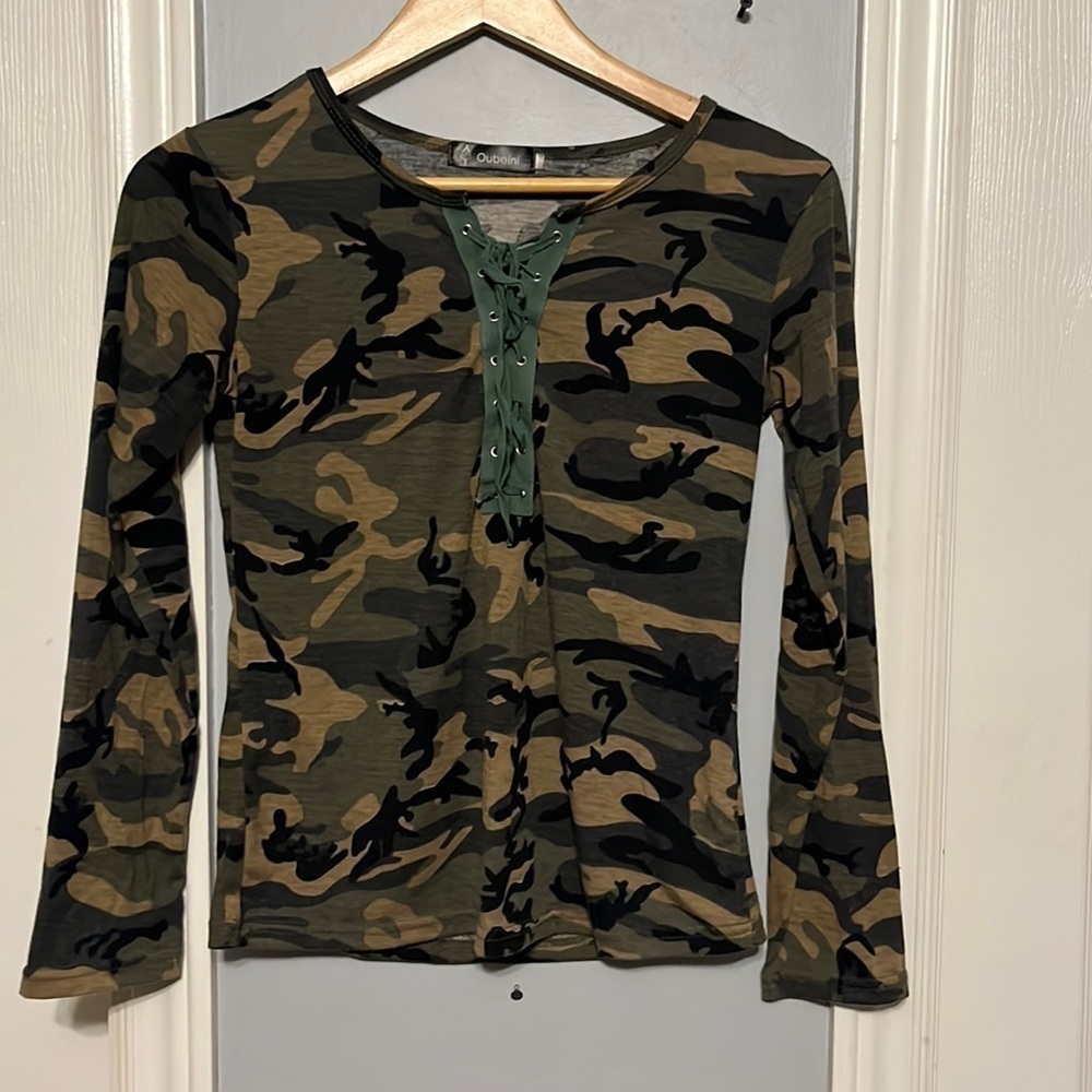 Camo tie top ladies